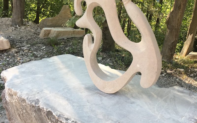 marble piece of work by Line Lyhne, quarry, 2018